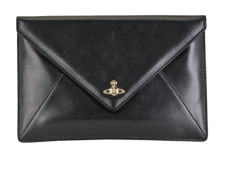 Envelope Clutch, Leather, Black, DB/B, 3*